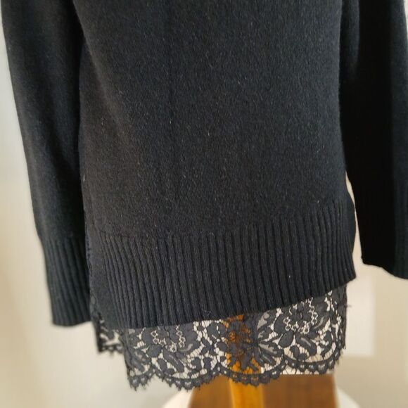 Brochu Walker Blace Lace Inset Sweater Top  Size M - Picture 6 of 10